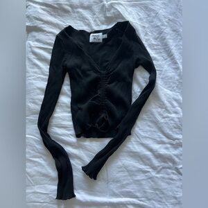 Princess Polly black long sleeve crop top